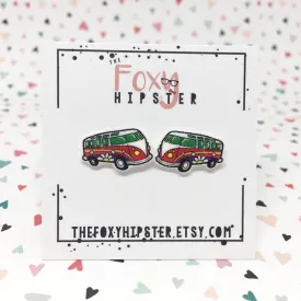 Groovy Hippie Bus Stud Earrings