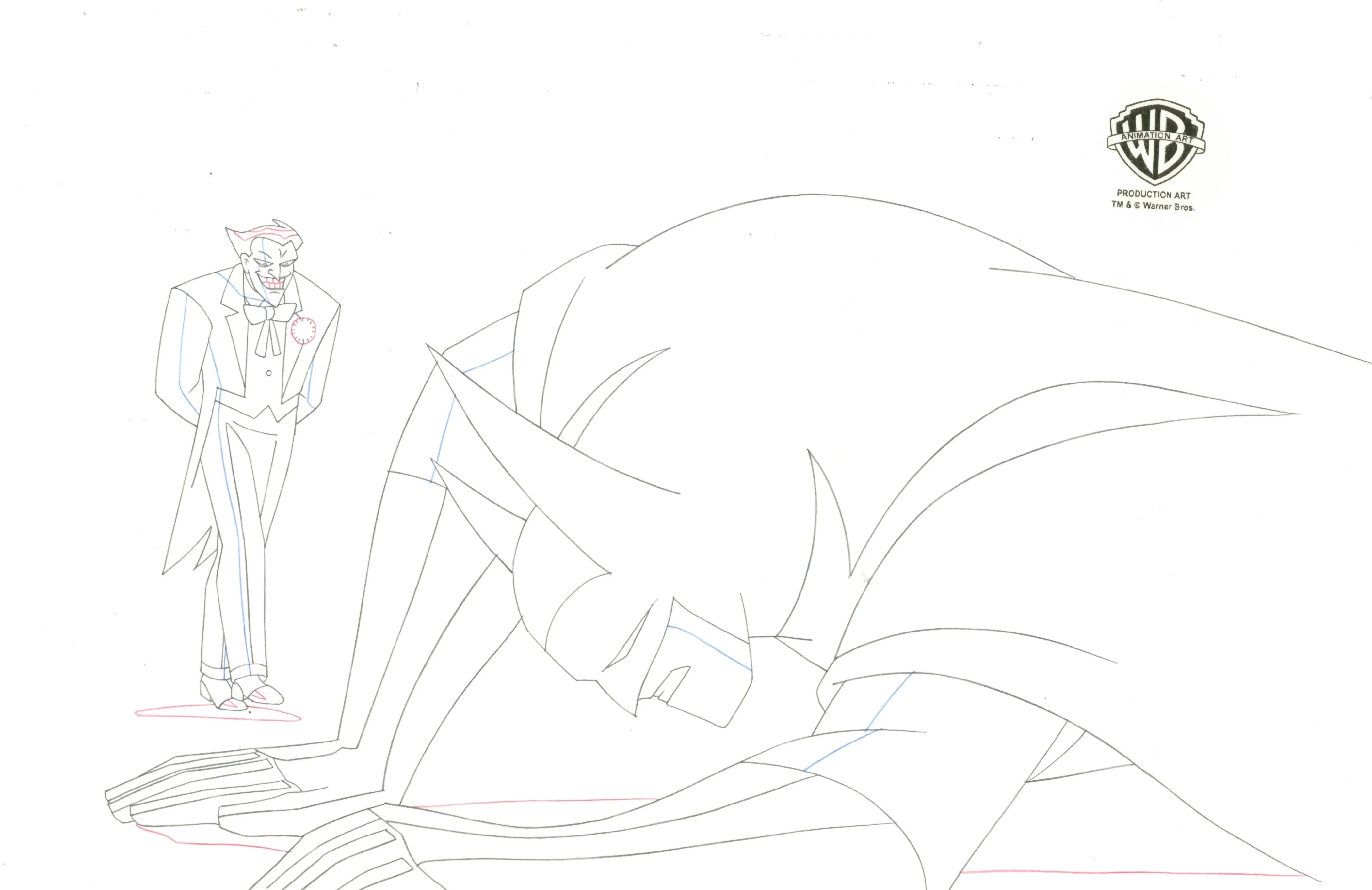 Justice League Original Production Drawing: Joker, Batman