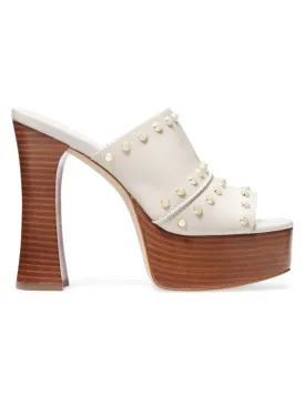Michael Michael Kors Jagger Leather Platform Sandals, Cream