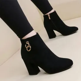Olivia | Retro Plush Ankle Boots