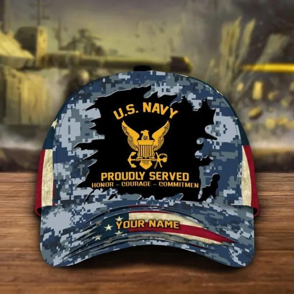 Personalized Veteran All Over Print Classic Cap, Premium Veteran 3D Honor Courage Baseball Cap
