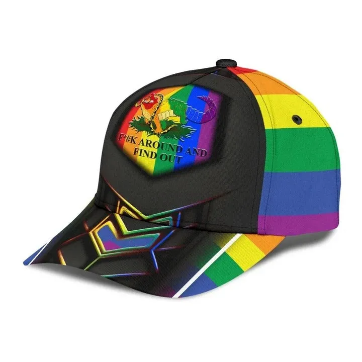 Pride Lgbt Cap For Gay Man, Around And Find Out Printing Baseball Cap Hat, Rainbow Cap