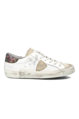 PRSX Low Woman Veau Metal Blanc Multi