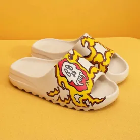 Purpdrank - Yellow White Casual Simplicity Printing Opend Comfortable Shoes