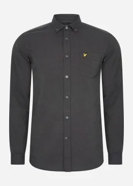 Regular fit light weight oxford shirt - gunmetal jet black