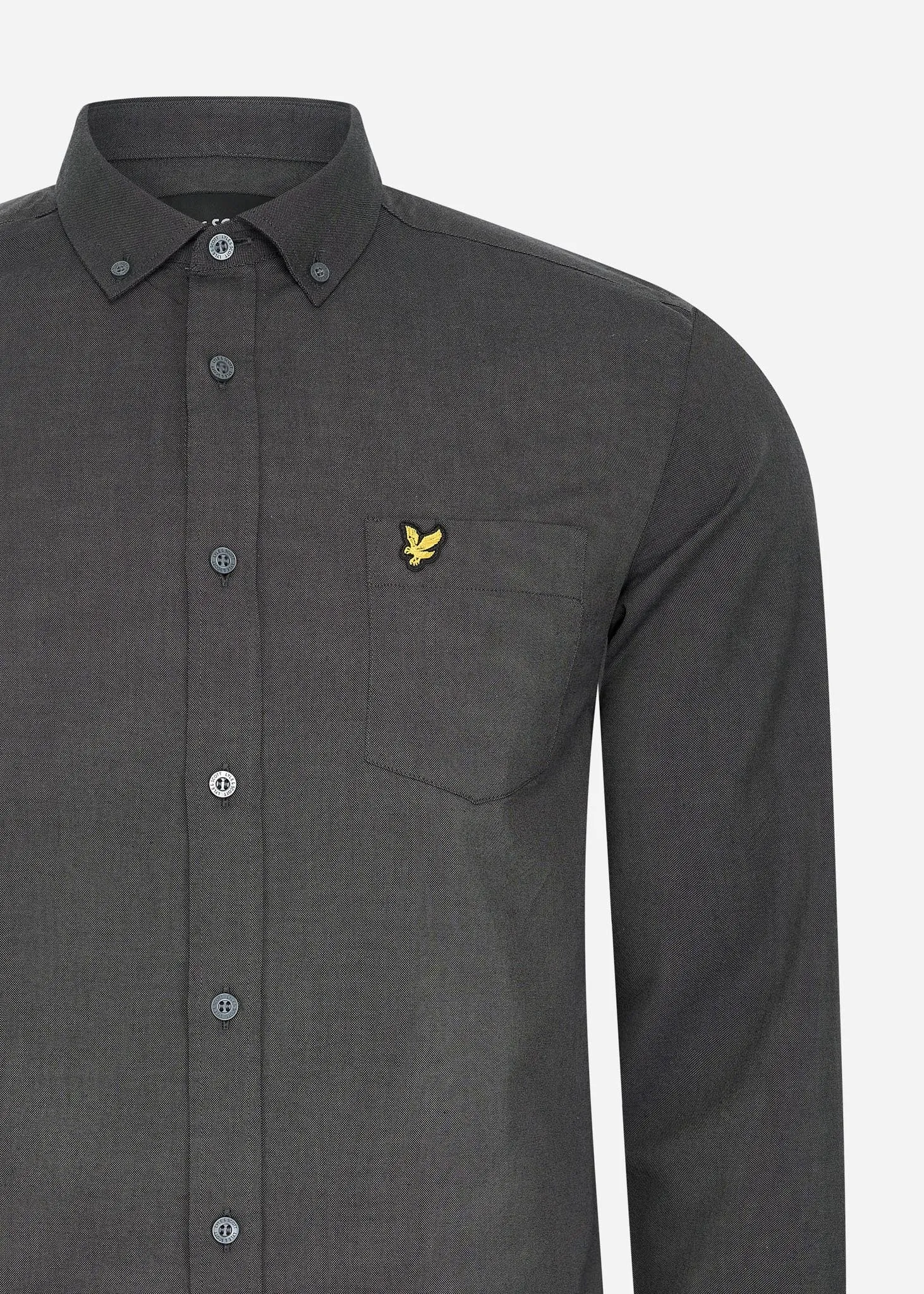 Regular fit light weight oxford shirt - gunmetal jet black