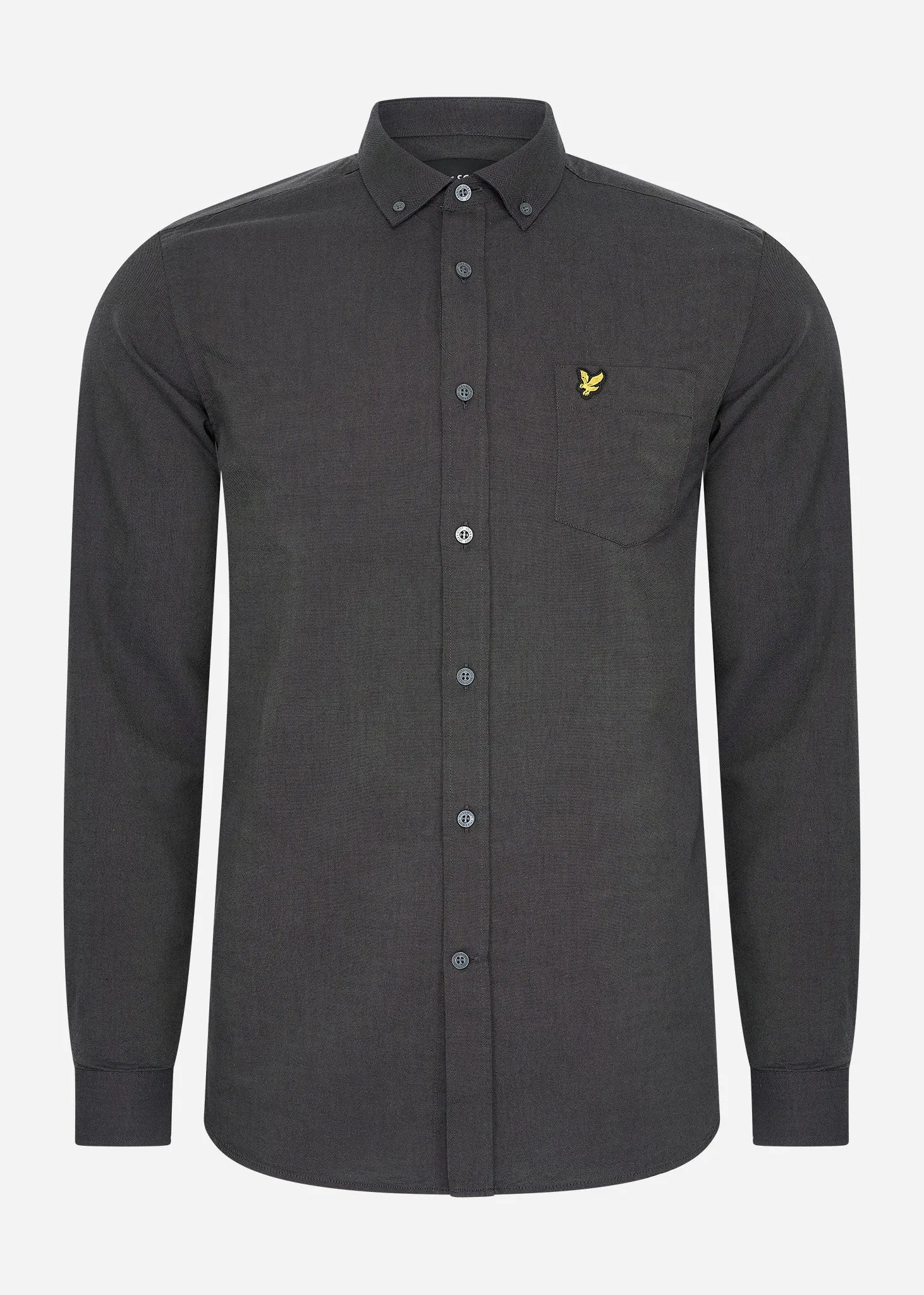 Regular fit light weight oxford shirt - gunmetal jet black