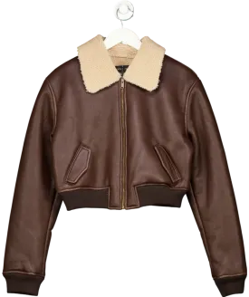 White Fox Brown For The People Bomber Jacket UK M/L