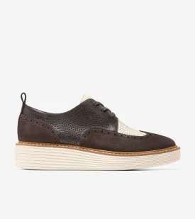 Optimized Title: Womens Original Grand Platform Wingtip Oxfords - Stylish Leather Lace-Up Shoes for Comfort and Elegance