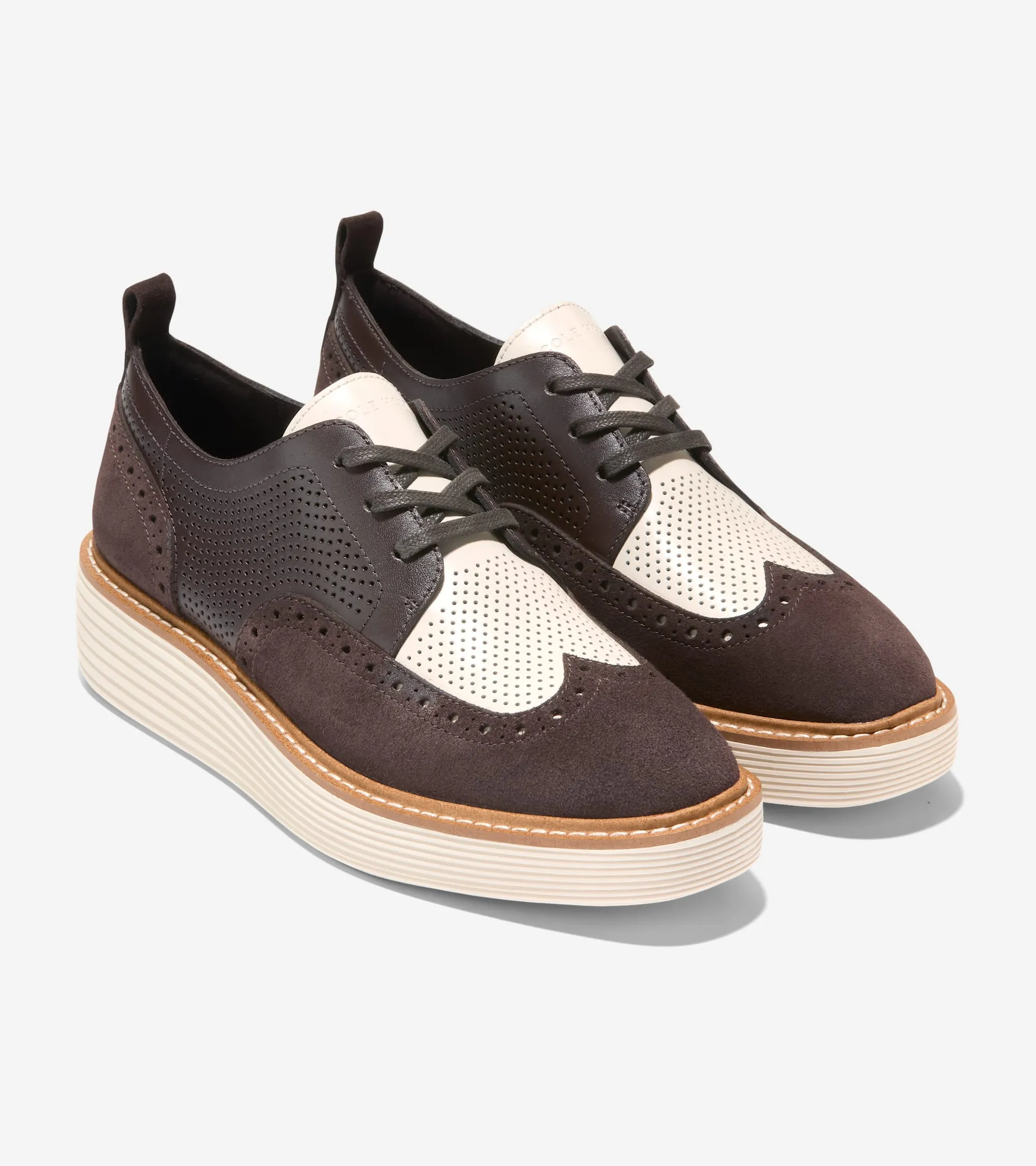 Optimized Title: Womens Original Grand Platform Wingtip Oxfords - Stylish Leather Lace-Up Shoes for Comfort and Elegance
